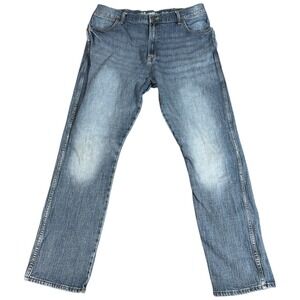 Wrangler Retro Slim Fit Jeans Men 38x34 (37x33.5) Blue Denim Cotton Straight Leg